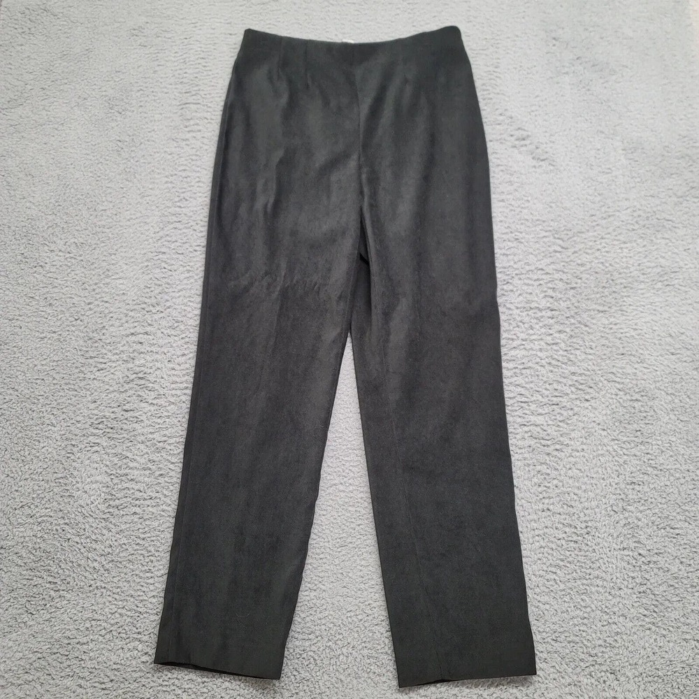 J Jill Pants Womens 8 Black Side Zip Casual Stretch Flat Front Mid Rise
